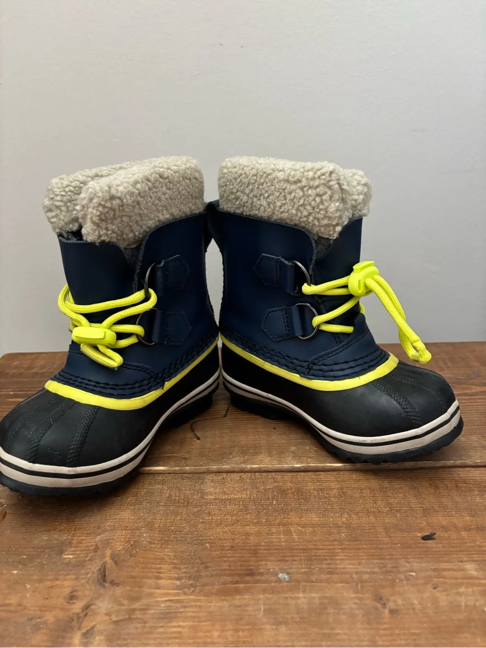 Kids Sorel Insulated Winter Snow Boots Navy Toddler Size 8